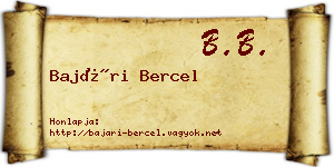 Bajári Bercel névjegykártya